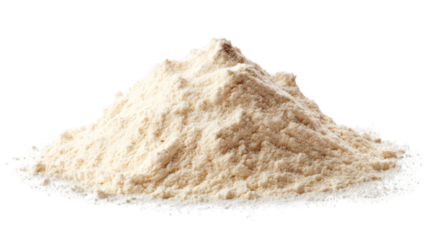  Heap of protein powder – high-resolution close-up on transparent background