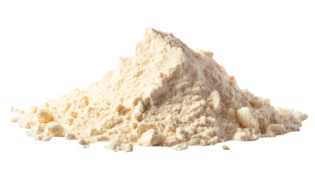  Heap of protein powder – high-resolution close-up on transparent background
