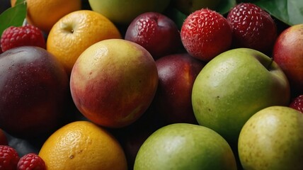 Colorful Assorted Harvest in a Wooden Bowl. AI Generative