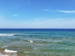 Seascape with Clear Water and Blue Sky in Sanya, Hainan, China