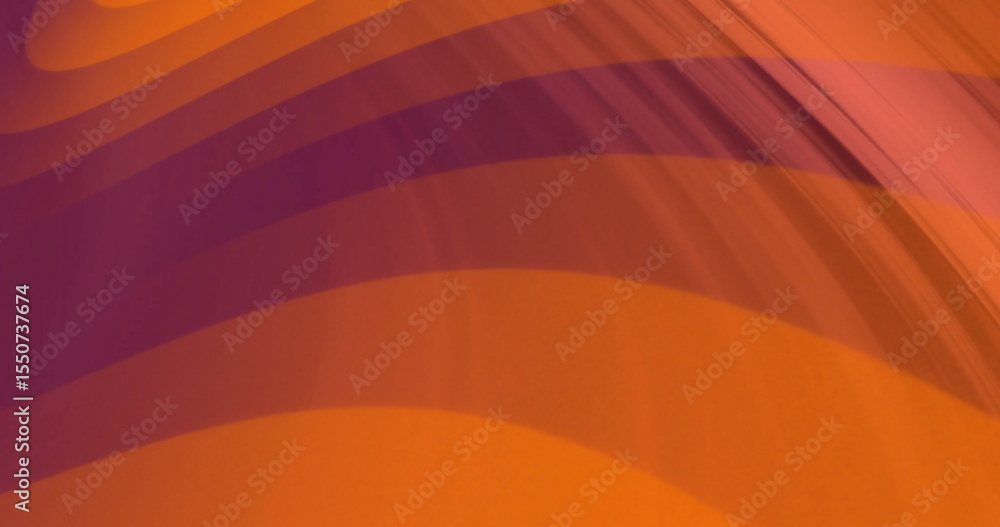 Poster displaying abstract curved color bands flowing across frame, with orange and deep purple gradient