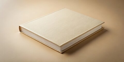 Elegant Gold Book Mockup on Neutral Background, Ideal for Design Presentations and Branding Purposes