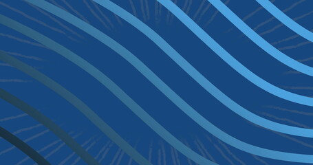 Flowing abstract blue and cyan wave lines across darker blue field, with subtle radiating texture
