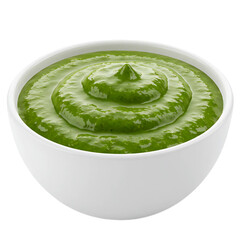 Delicious Green Sauce in a White Bowl Food Photography for Restaurant Menus and Cookbooks