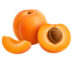 Juicy ripe apricots fruit photography showcasing a whole apricot halved apricot and a slice perfect for food blogs recipes and healthy eating websites