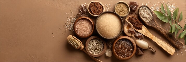 Healthy vegetables, greens and grains, copy space