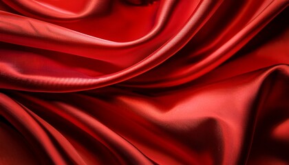 Obraz premium red silk satin background abstract background luxury cloth or liquid wave or wavy folds