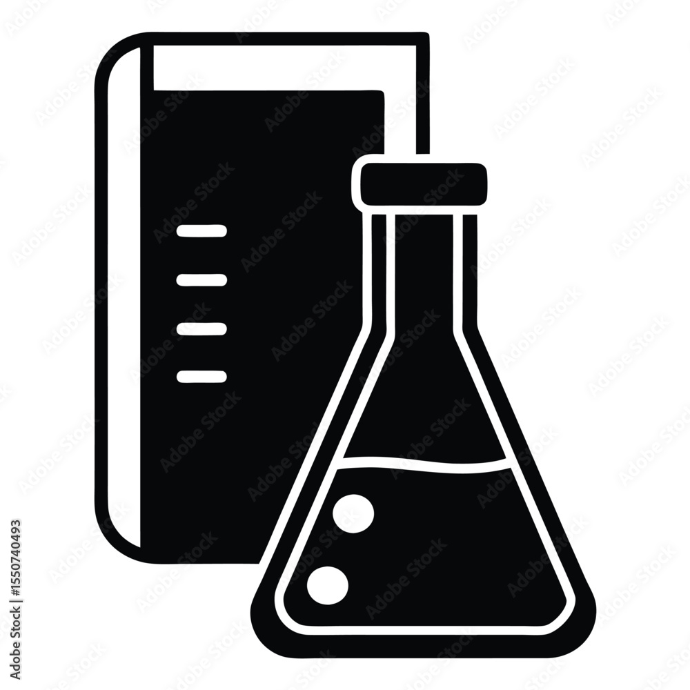 Poster lab technician element isolated lab notebook on white background