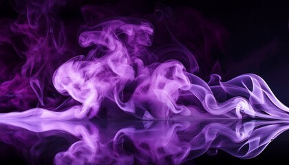 Fototapeta premium purple smoke swirls above a reflective surface