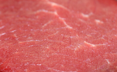 raw beef steak. Raw Red Meat. Meat Selective Focus. Meat Texture.