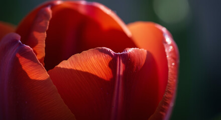 Close-up macro image of a colorful flower petal showing detailed texture and natural patterns. Vibrant and soft botanical shot.

