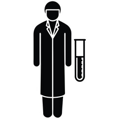 lab technician element isolated sterile tube on white background