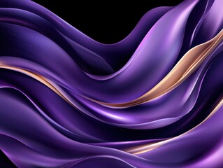 Obraz premium Abstract flowing fabric design in purple and gold