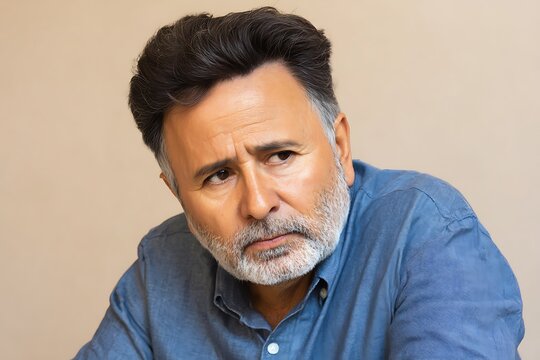 Man with thoughtful expression