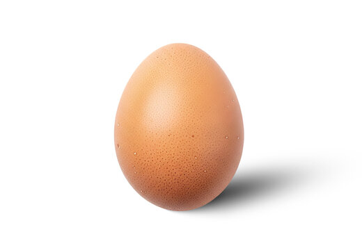 Brown Egg Isolated PNG With Shadow on Transparent Background