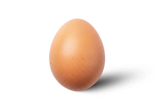 Brown Egg Isolated PNG With Shadow on Transparent Background