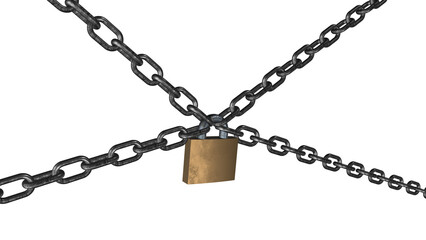 Metal chain and padlock