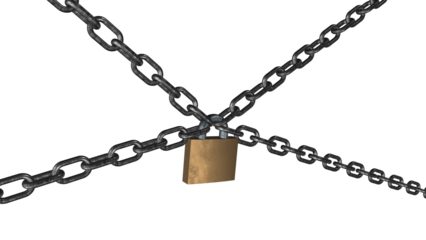 Metal chain and padlock