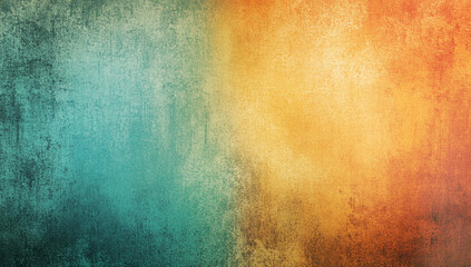 Obraz premium Textured Gradient Background Transitioning from Turquoise to Orange with Vintage Feel