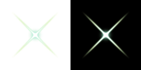 Cool Starburst Light Effect on Transparent and Black Background
