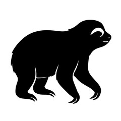 Silhouetted Unau Sloth in Calm, Minimalist Style