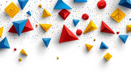 Abstract Colorful 3D Geometric Shapes Background