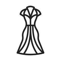 Dress Line Art Icon | Black and White Vector Illustration for Design and Branding