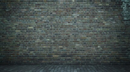 Dark Aged Brick Wall Texture Background Studio