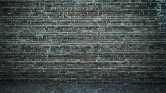 Fototapeta Dark Aged Brick Wall Texture Background Studio