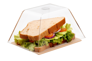 Premium Sandwich Packaging: Clear Dome Lid & Sustainable Tray for Cafes & Restaurants transparent background png