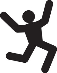 Person shown mid-jump with arms and legs extended in an expression of joy.