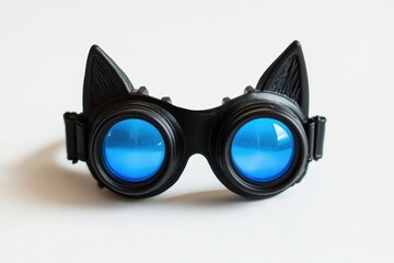 Cartoon Cat Eye Goggles with Blue Lenses for Night Vision Fun