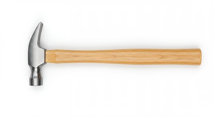 Metal hammer with wooden handle