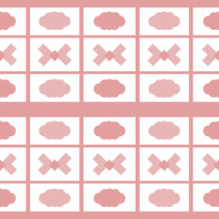 seamless pattern with cloud and bow pink color 