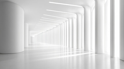 Obraz premium abstract minimalist white composition horizontal lines modernism soft lighting symmetrical