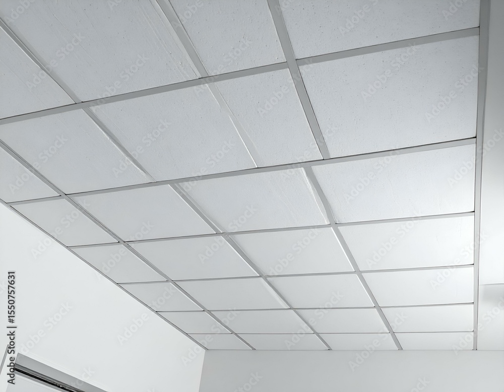 Poster modern white ceiling grid pattern. ideal for backgrounds, design, and architecture projects. clean, 