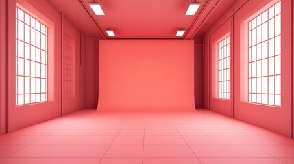 Obraz premium Pink Studio Room Photography Backdrop Empty Space
