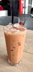 tea milk ice drink in a glass