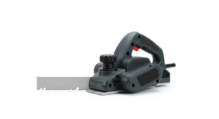 Fototapeta premium Grey electric planer isolated on white background