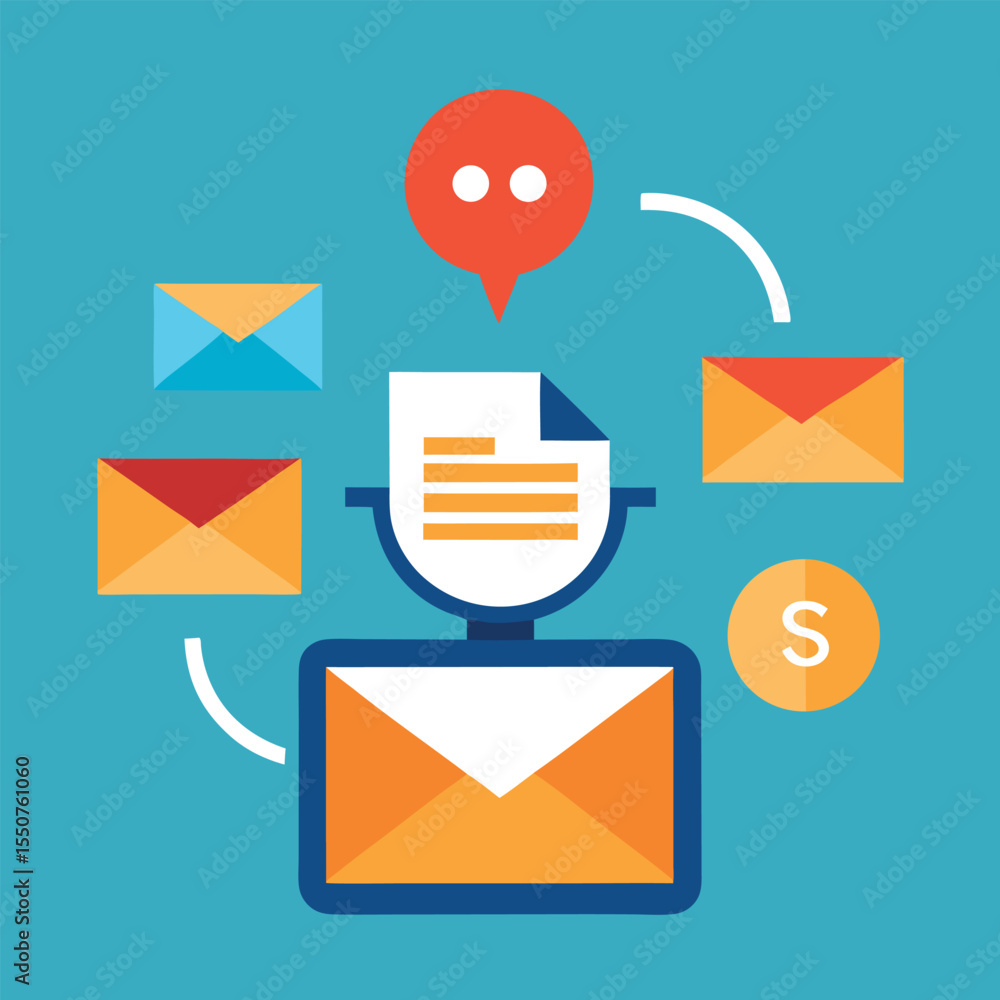 Poster flat icons for web and mobile applications
