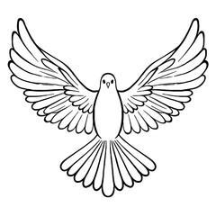 A symbolic Christian logo featuring a cross, a dove, and an open Bible. The dove rises like a flame from the scriptures, representing the Holy Spirit and the light of God’s word. This minimalist black