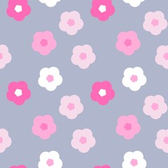 seamless pattern with pink flowers. Ideal for digital use, packaging, wrapping paper, scrapbooking.