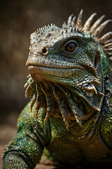 Obraz premium Green Iguana Textured Skin