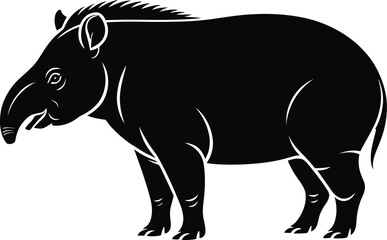 Obraz premium Tapir Silhouette Vector Art & Illustrations