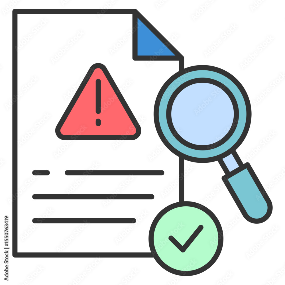 Poster issue resolution icon element for design