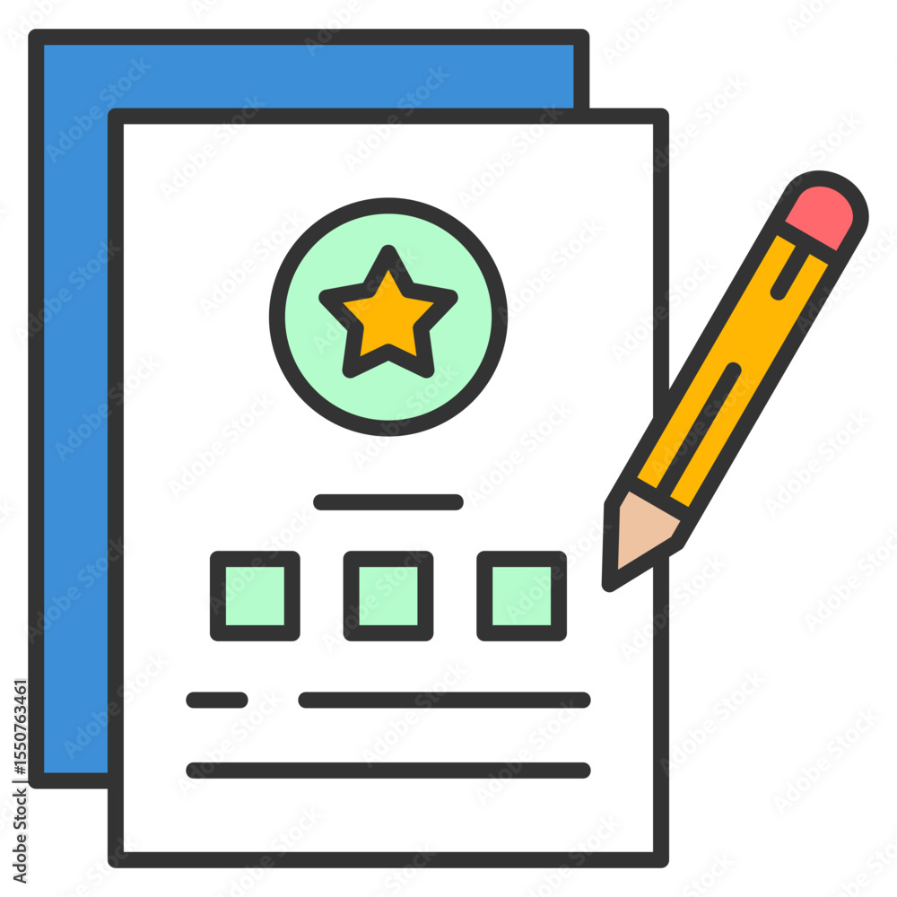 Poster feedback form icon element for design