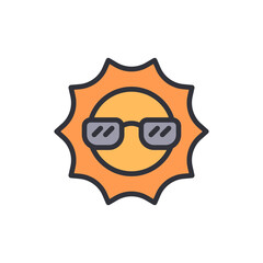 Happy Sun Character Wearing Sunglasses On A Transparent Background