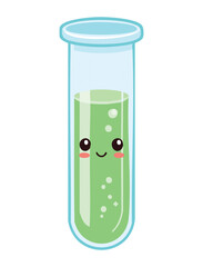 Smiling Green Test Tube Icon