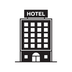 Sleek Black and White Hotel Icon a Modern Symbol of Hospitality and Accommodation for Travel and Business