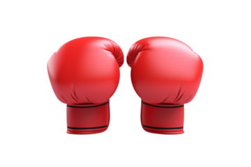 Red Boxing Gloves: Power, Strength, and Competition transparent background png